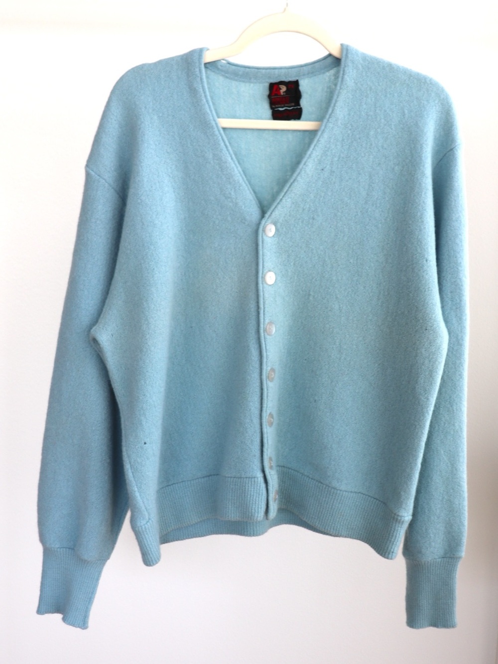1960s Vintage Arnold Palmer Blue Wool Cardigan Size 2X